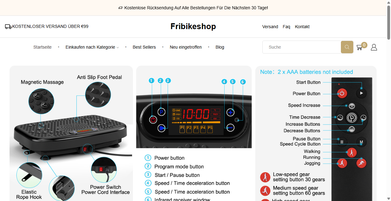 Screenshot von fribikeshop.de