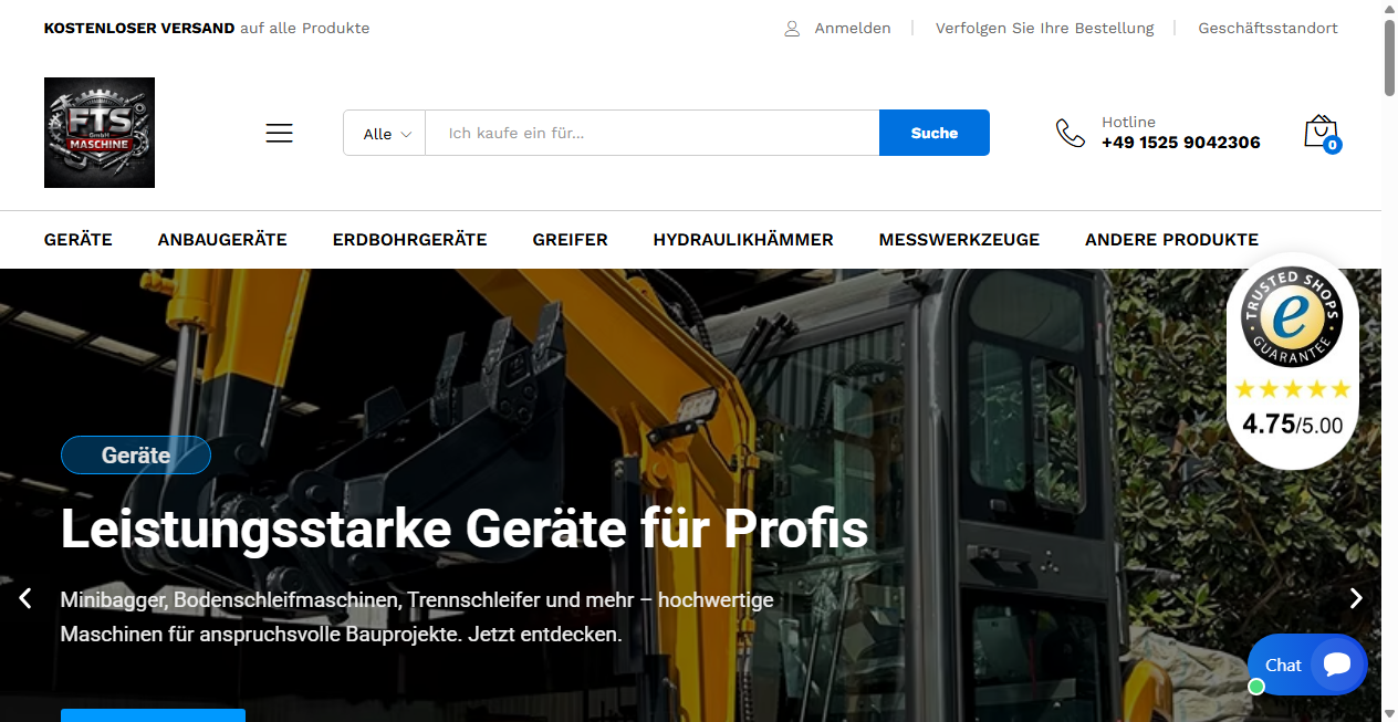 Screenshot von fts-gmbhmaschine.com