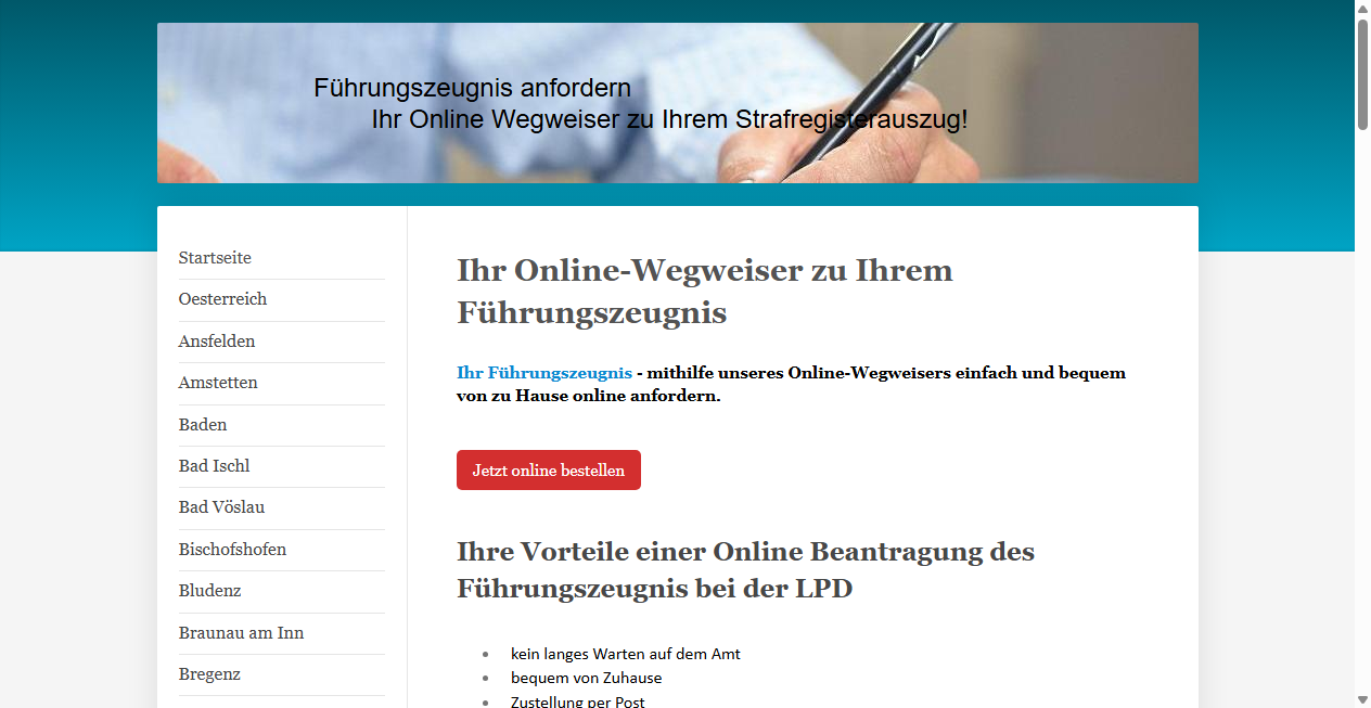 Bestätigte Warnung zu fuehrungszeugnis.at (2026)
