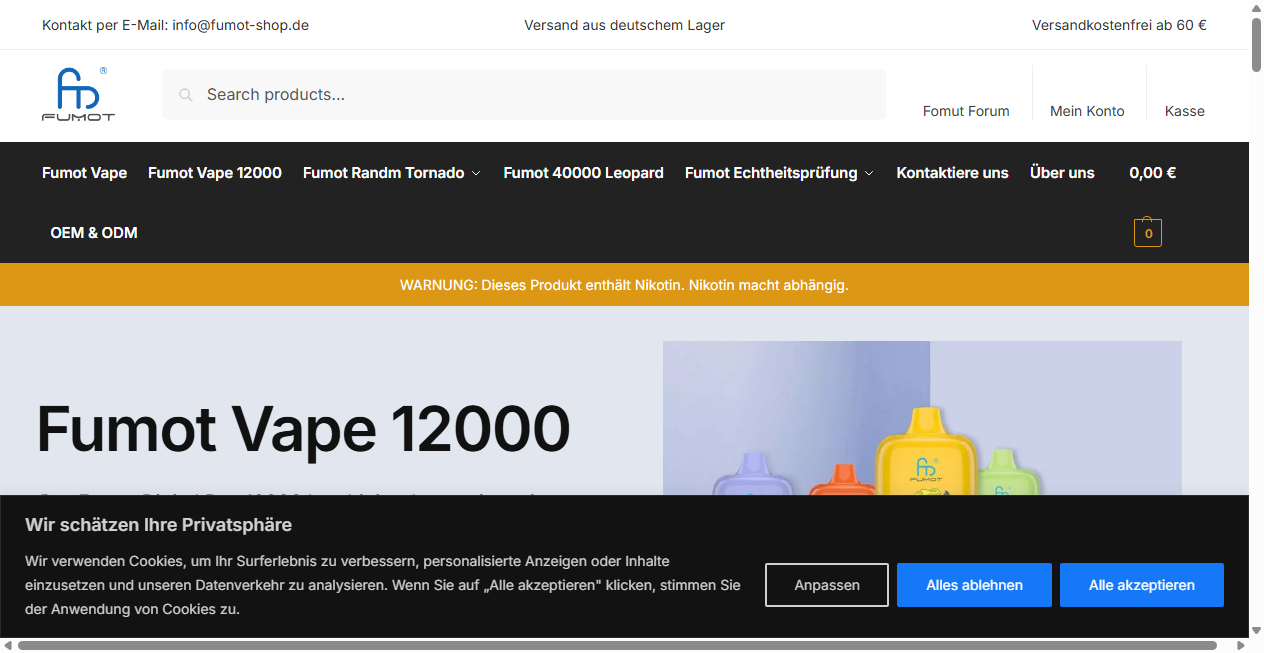 Fake Shop Warnung: fumot-shop.de (2026)