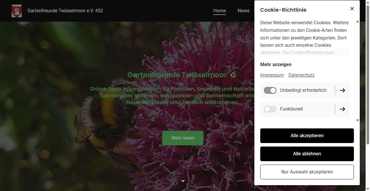 Screenshot von gartenfreundetwisselmoor452.de