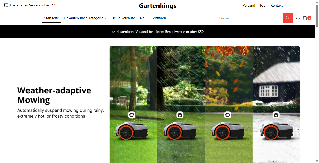 Screenshot von gartenkings.de