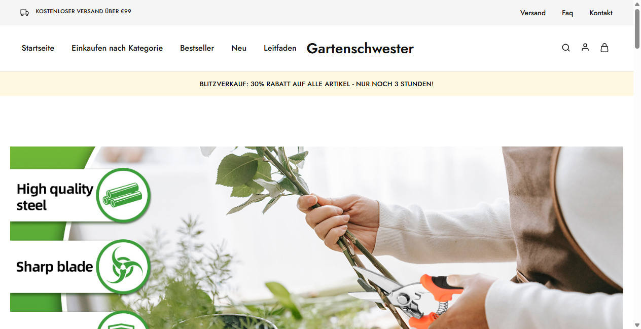 Screenshot von gartenschwester.de