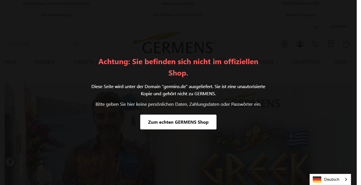 Screenshot von germins.de