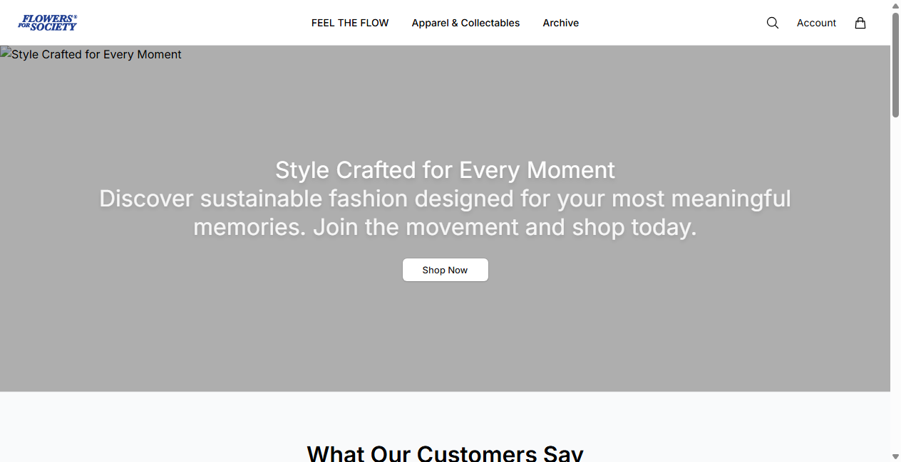 Screenshot von getflowersforsociety.shop