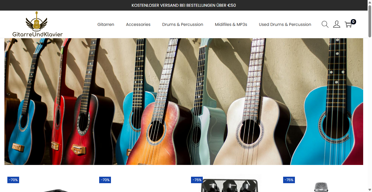 Screenshot von gitarreundklavier.com