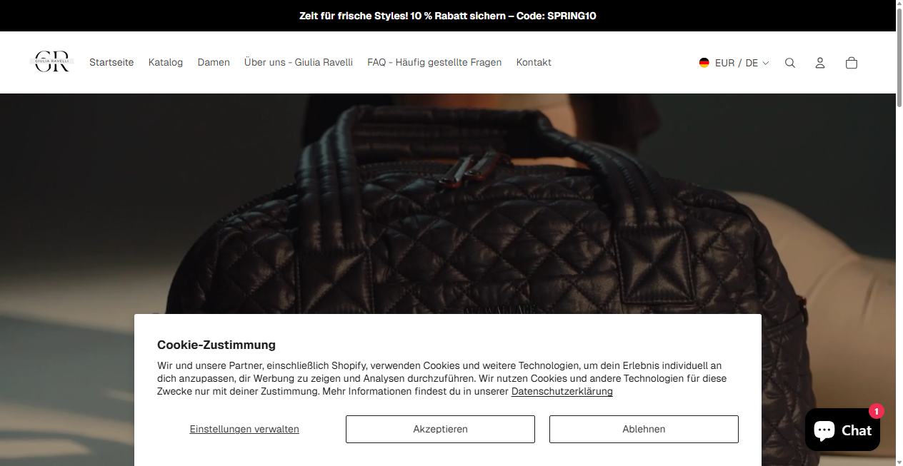 Screenshot von giuliaravelli.com