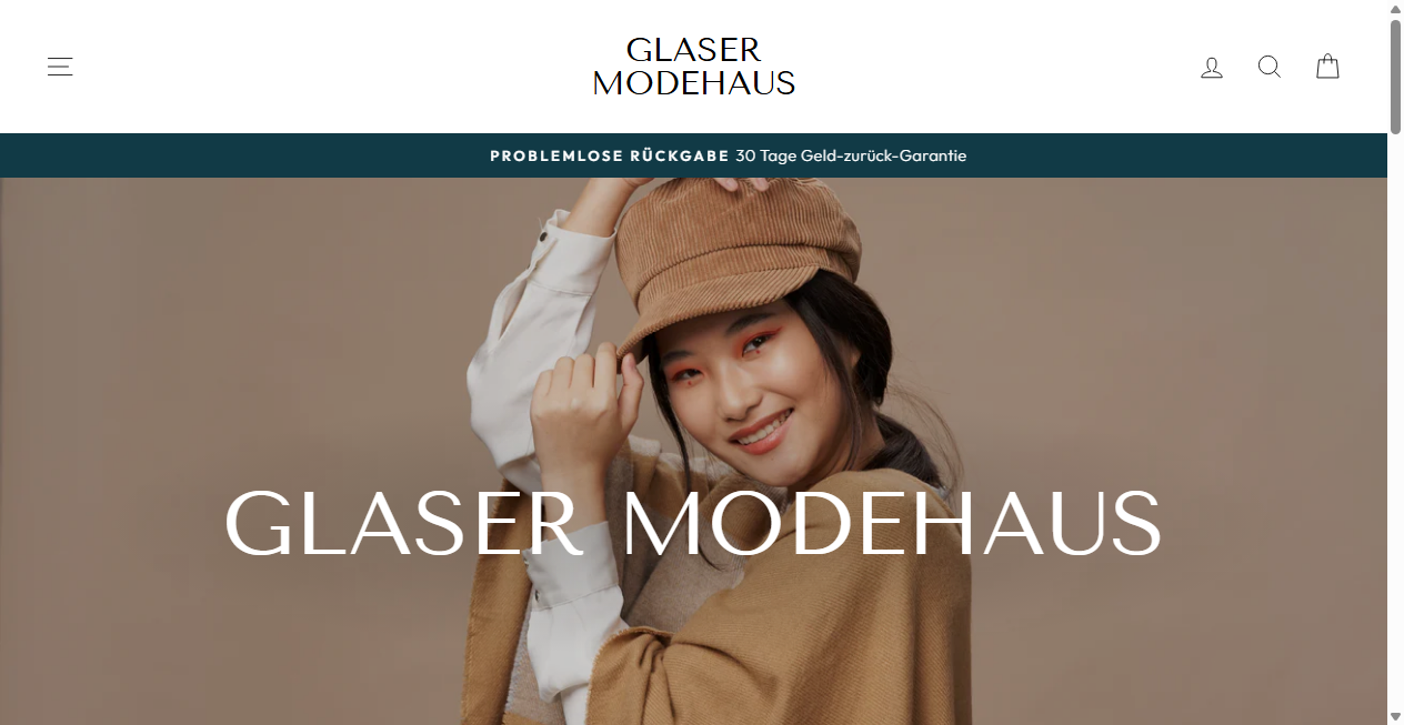 Screenshot von glasermodehaus.de