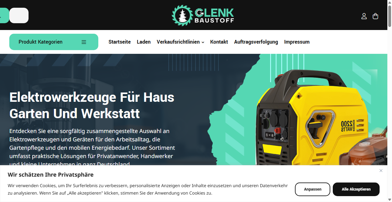 Fake Shop Warnung: glenkbaustoff.com (2026)