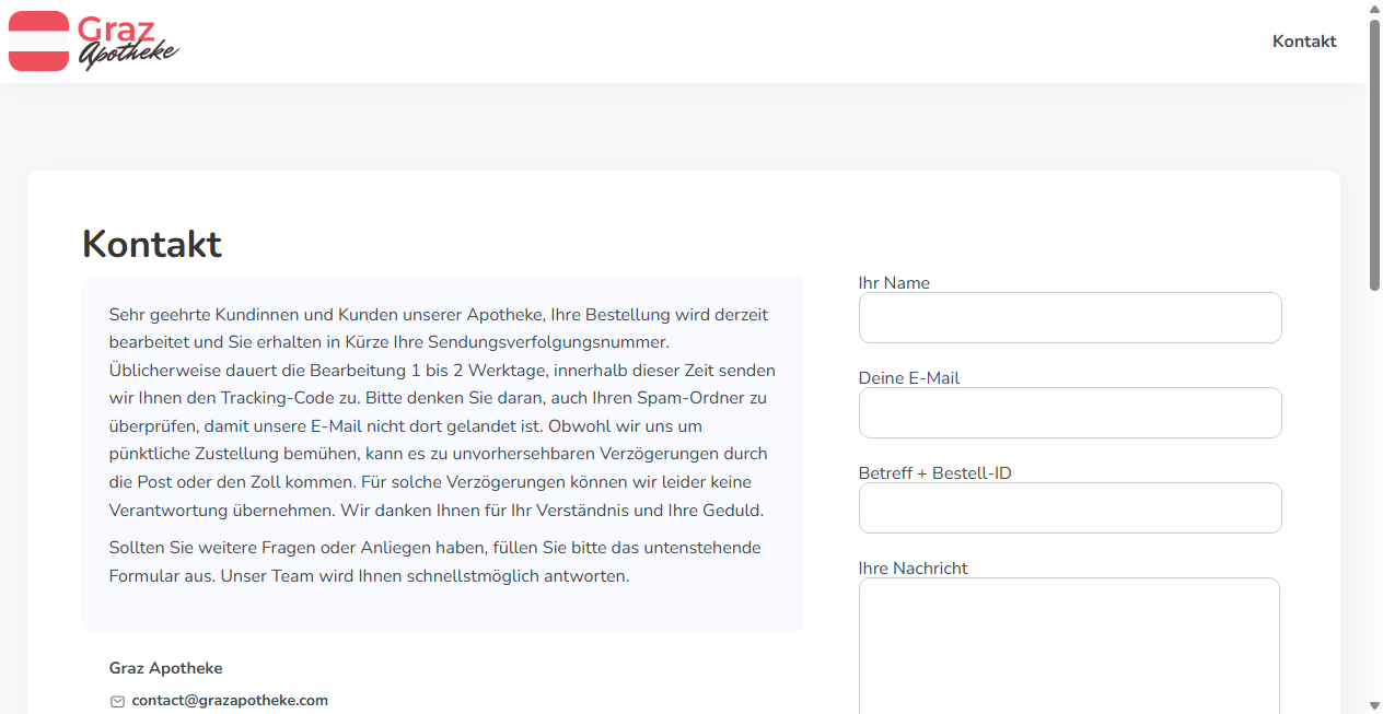 Bestätigte Warnung zu grazapotheke.com (2026)