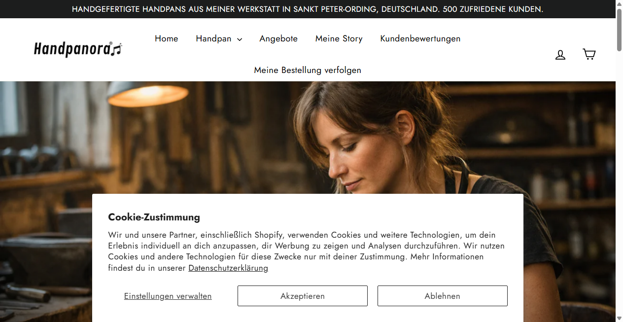 Screenshot von handpanora.com