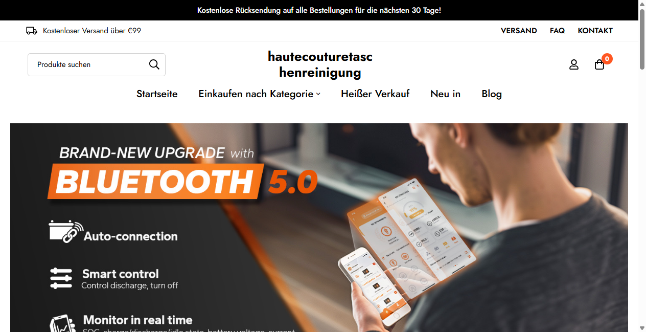 Screenshot von hautecouturetaschenreinigung.de