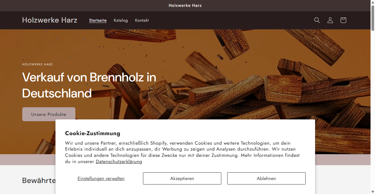 Screenshot von holzwerkeharz.de