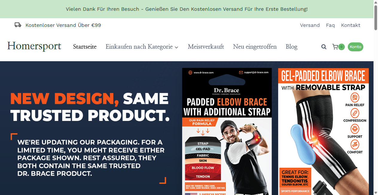 Screenshot von homersport.de