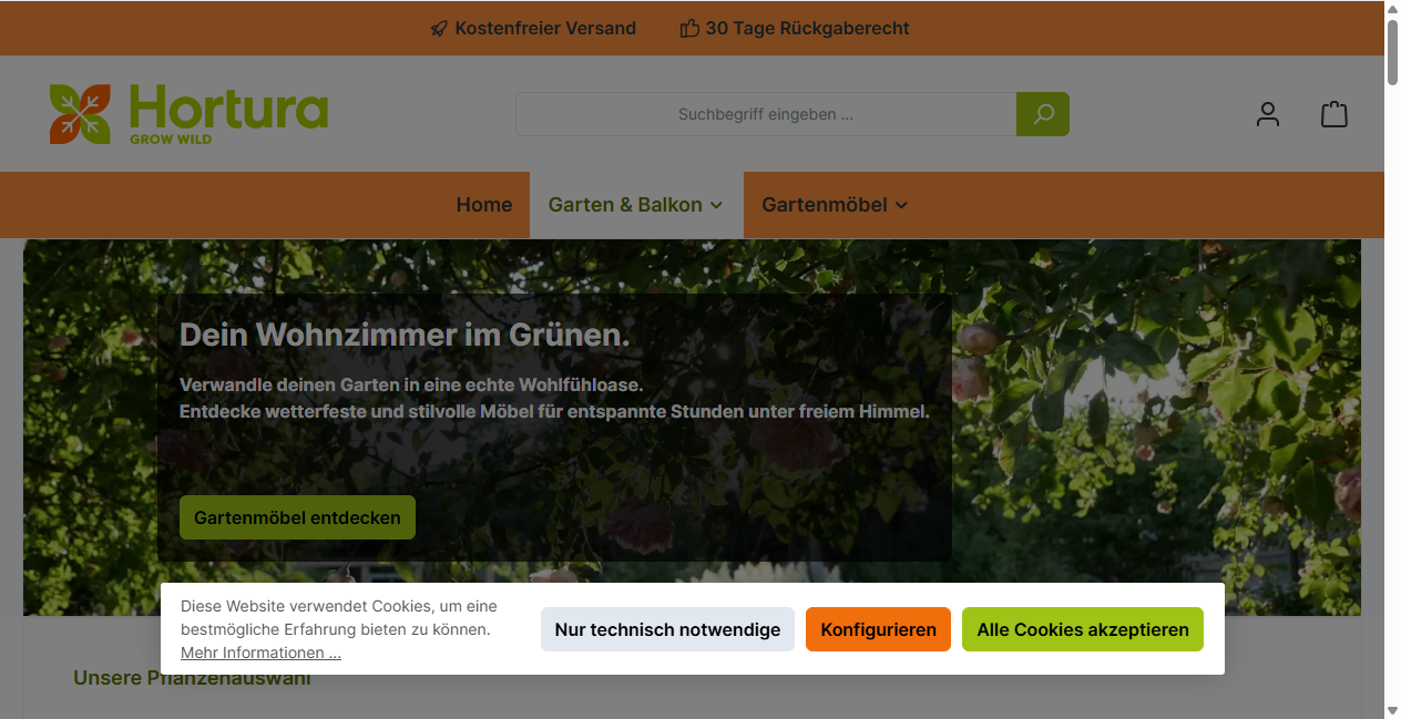 Screenshot von hortura.de