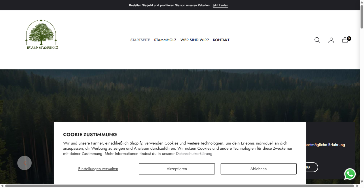 Screenshot von huard-stammholz.com