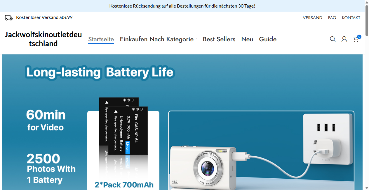 Screenshot von jackwolfskinoutletdeutschland.de