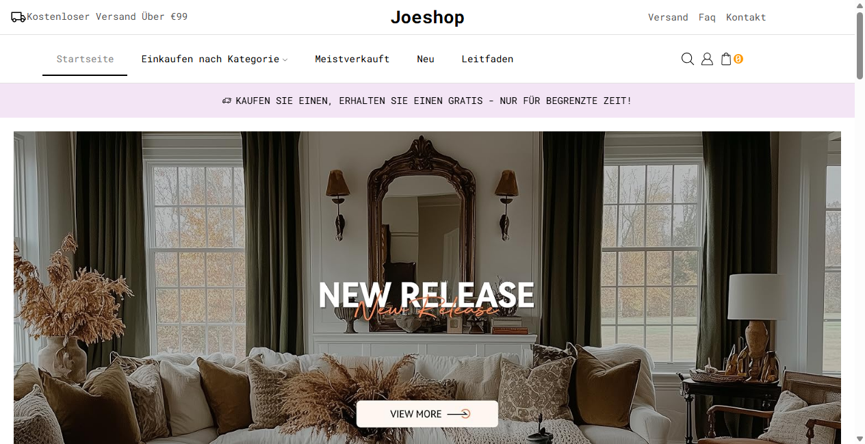 Screenshot von joeshop.de
