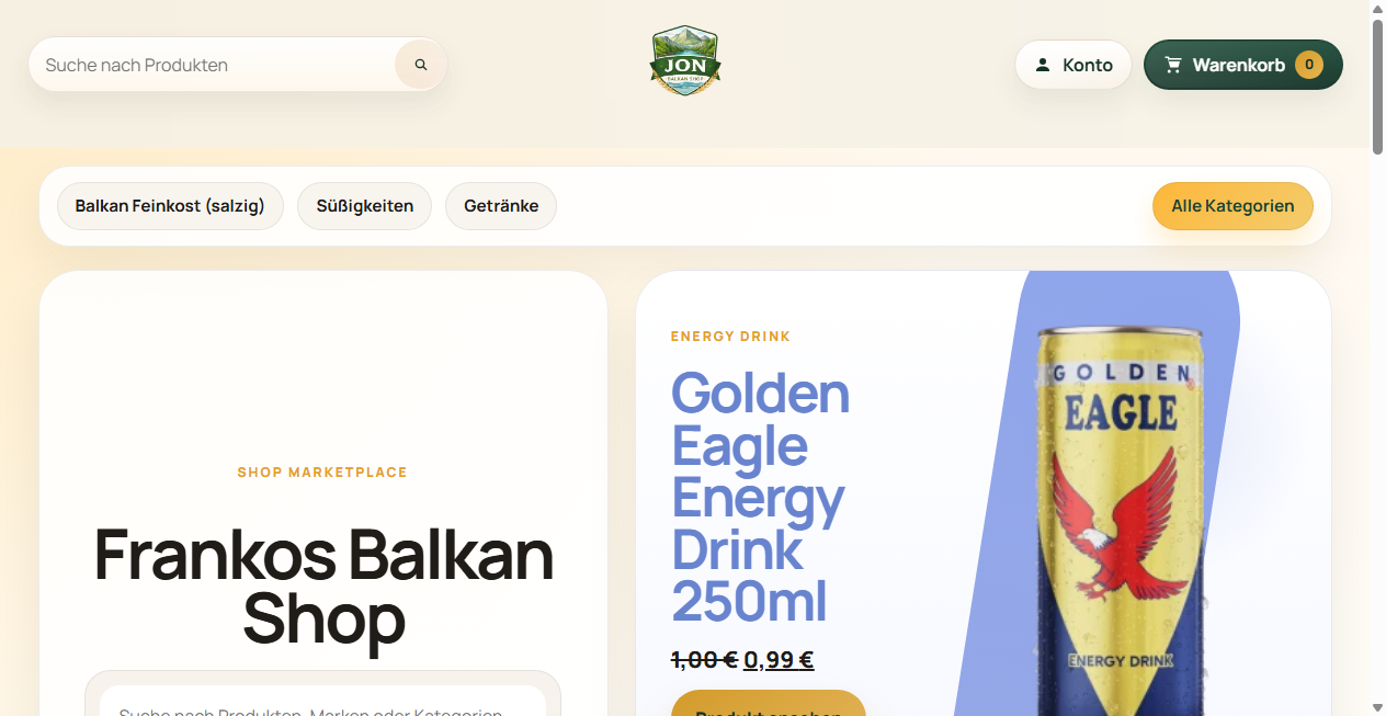 Screenshot von jon-balkanshop.de