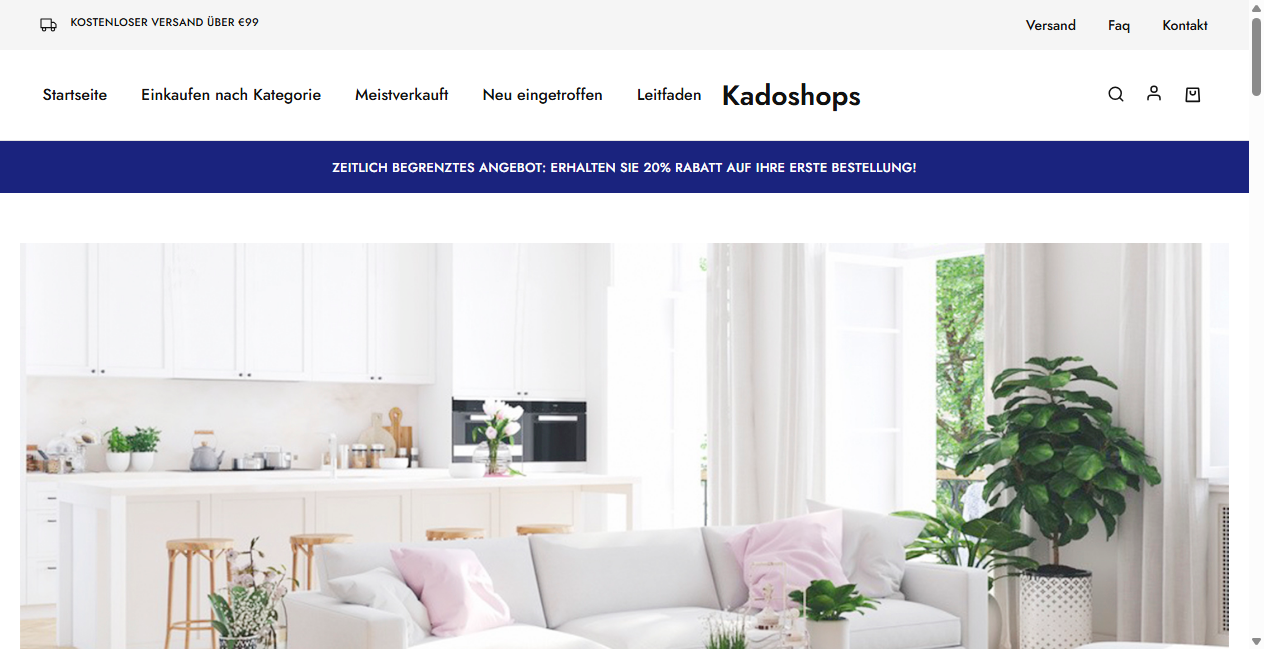 Screenshot von kadoshops.de