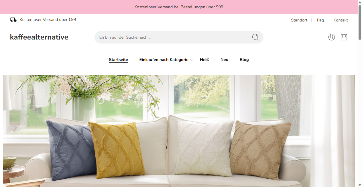 Screenshot von kaffeealternative.de