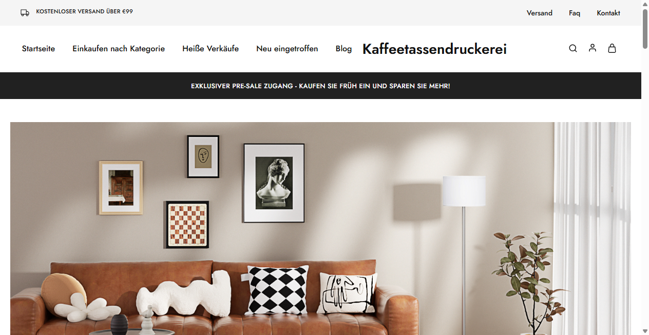 Screenshot von kaffeetassendruckerei.de