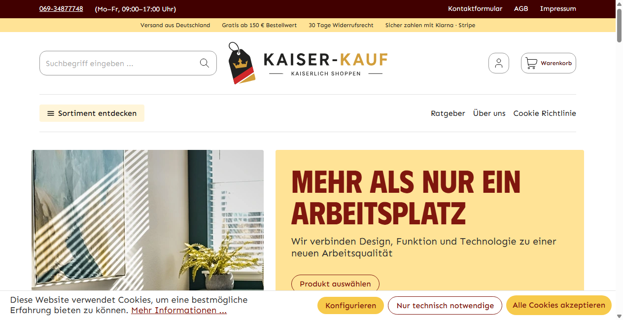Screenshot von kaiser-kauf.com