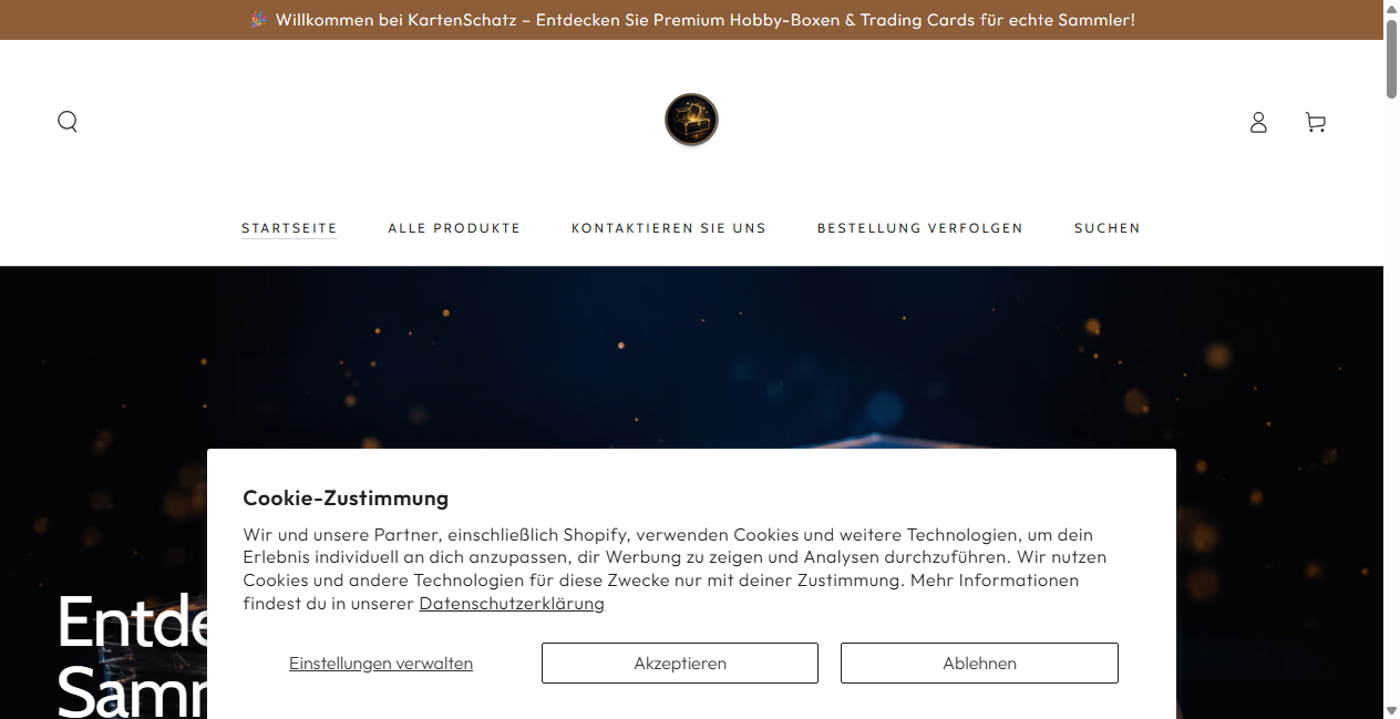 Screenshot von kartenschatz.shop