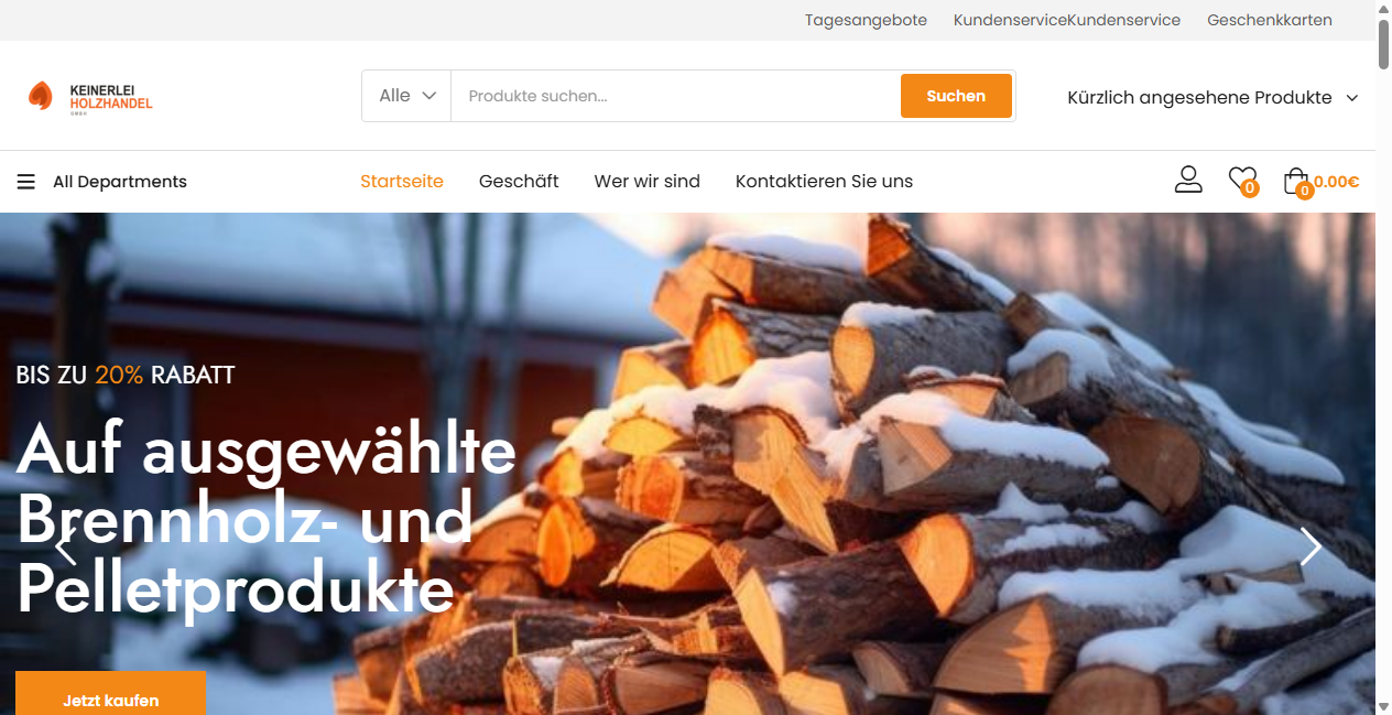 Screenshot von keinerleiholz.de