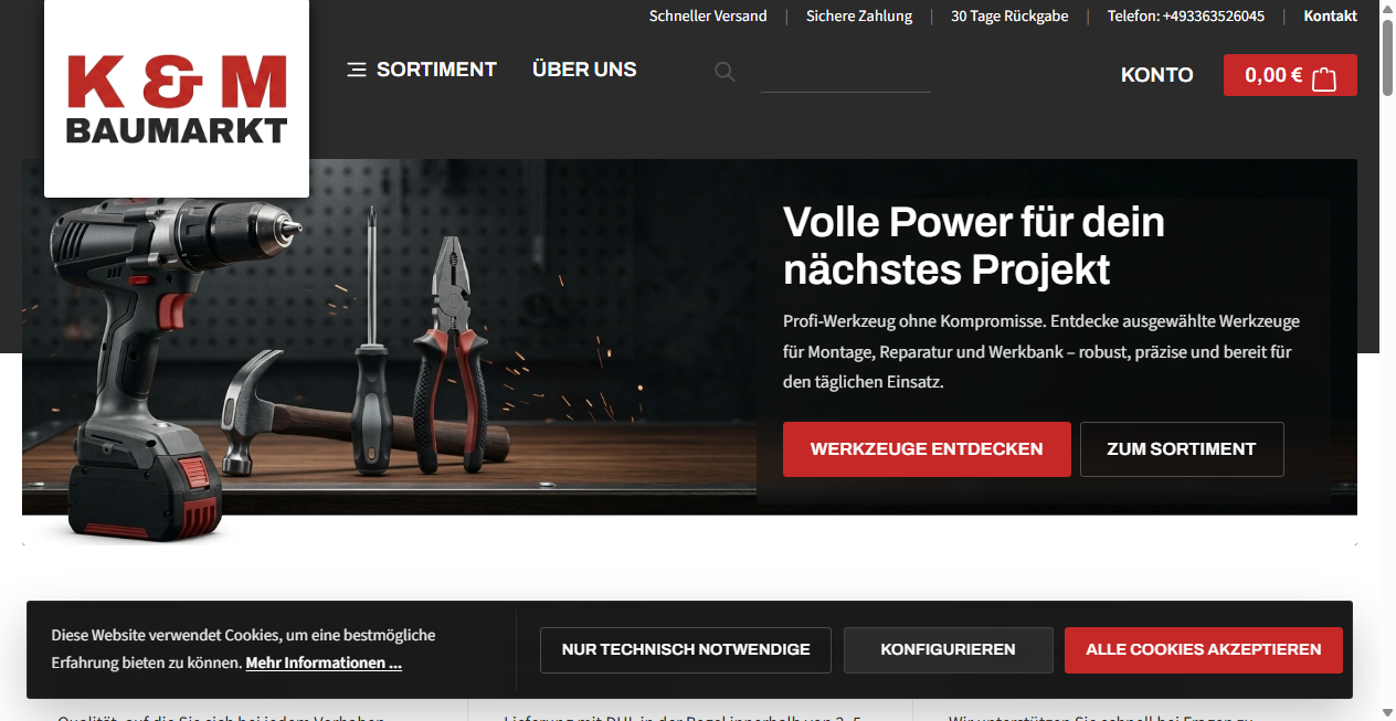 Screenshot von km-baumarkt.de