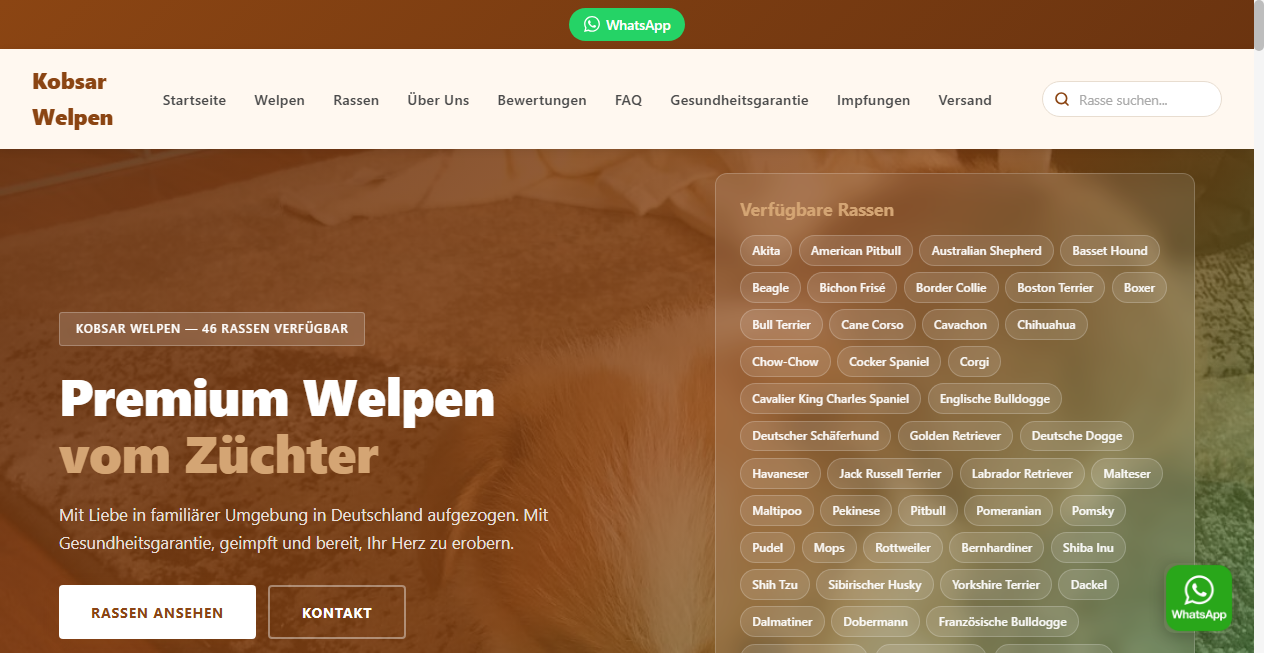 Screenshot von kobsarwelpen.de