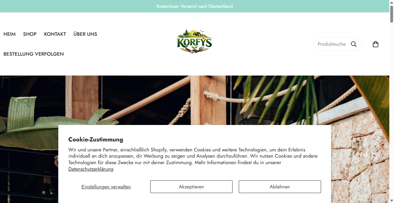 Screenshot von korfys.shop