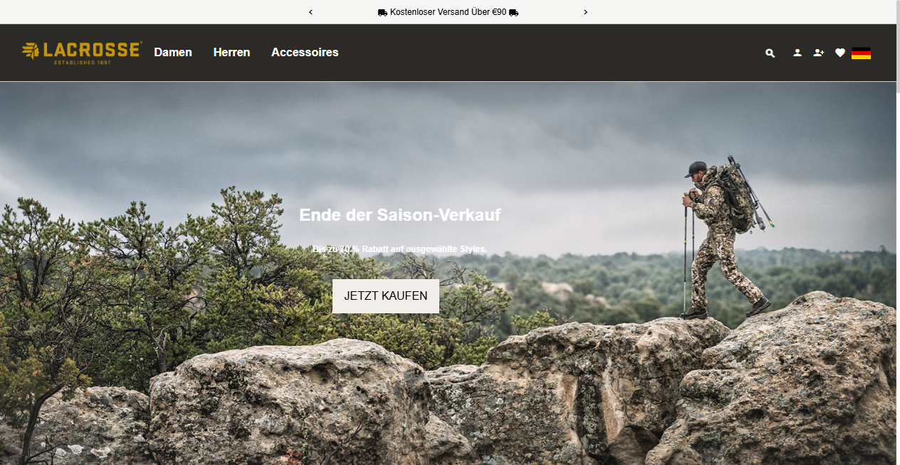 Screenshot von lacrossegummistiefel.com