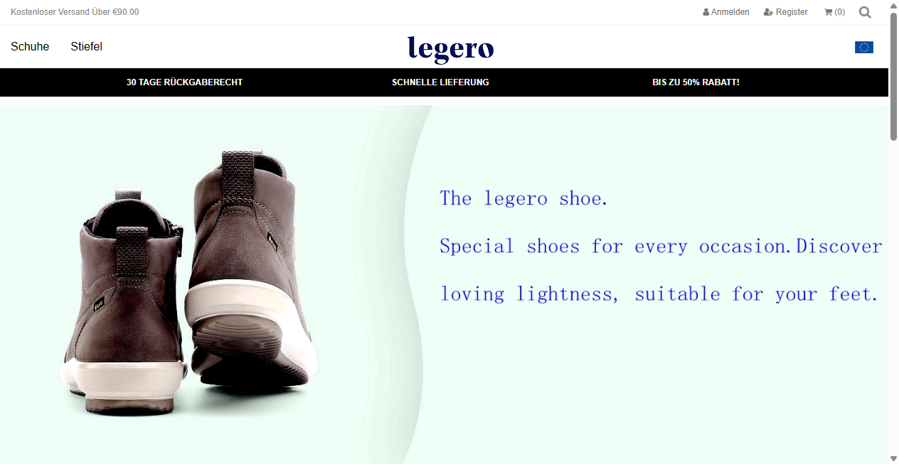 Bestätigte Warnung zu legeroschuhe.at (2026)