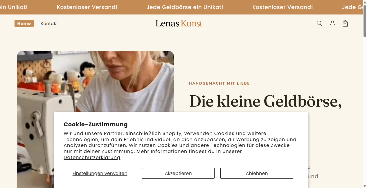 Screenshot von lenaskunst.de