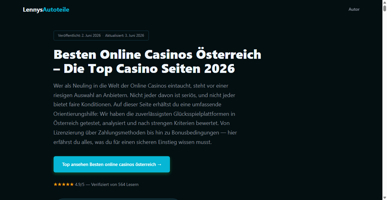 Screenshot von lennys-autoteile.at