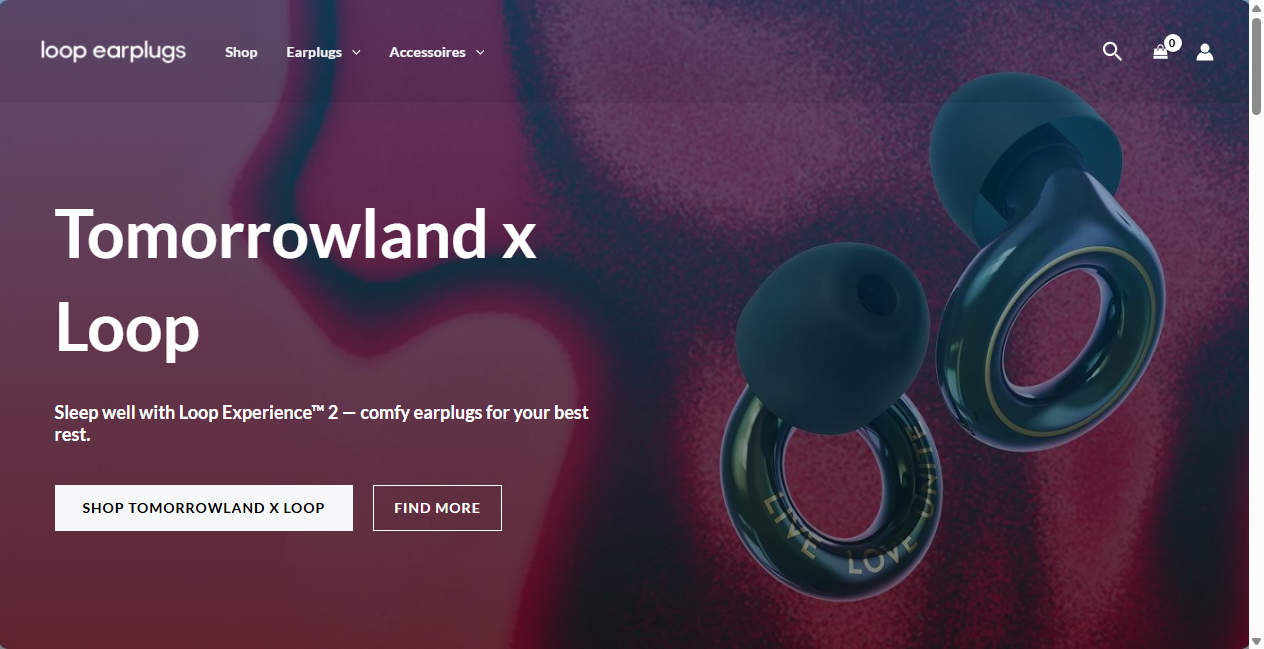 Screenshot von loop-earplugsschweiz.com