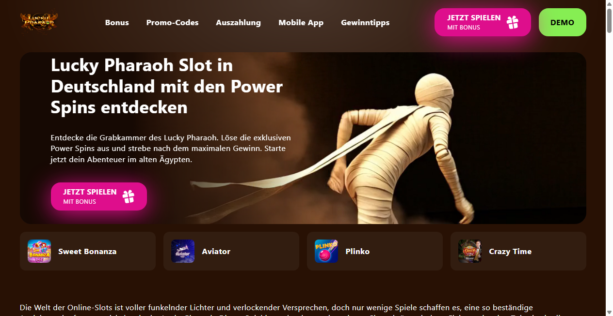 Screenshot von lucky-pharaoh-spiel.de