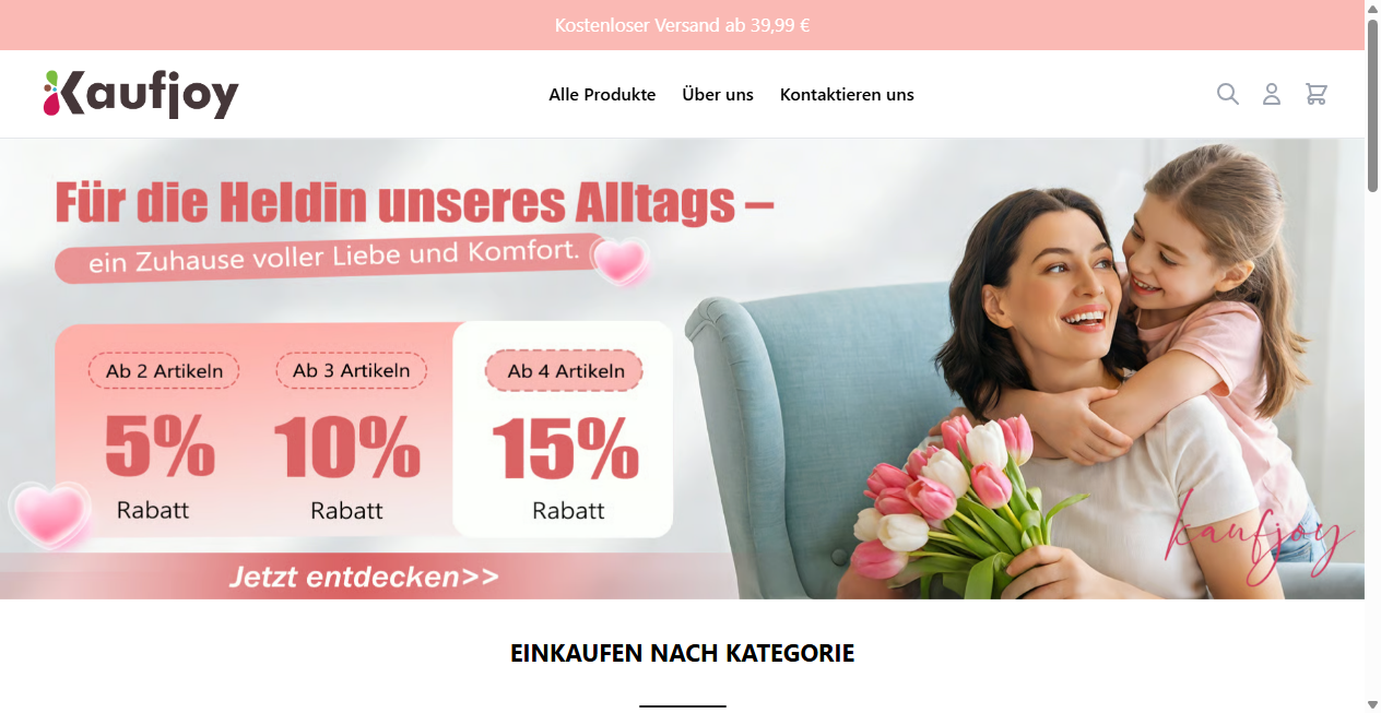 Screenshot von m.kaufjoy.de