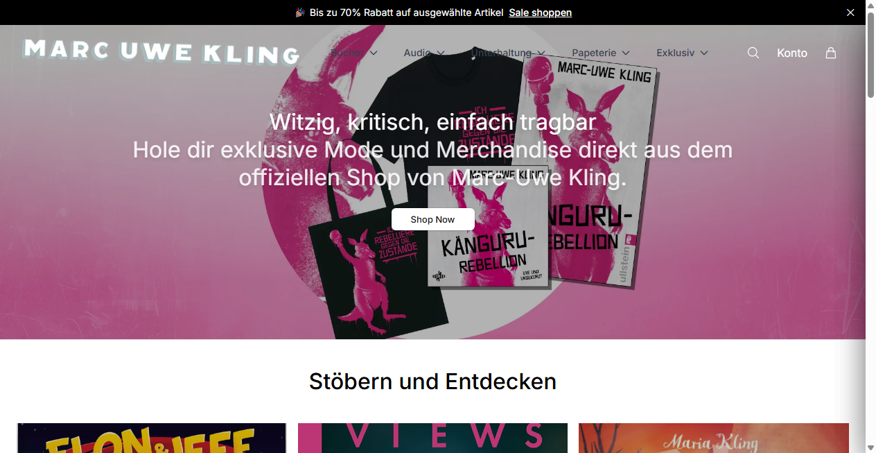 Screenshot von marcuweklingboutique.shop