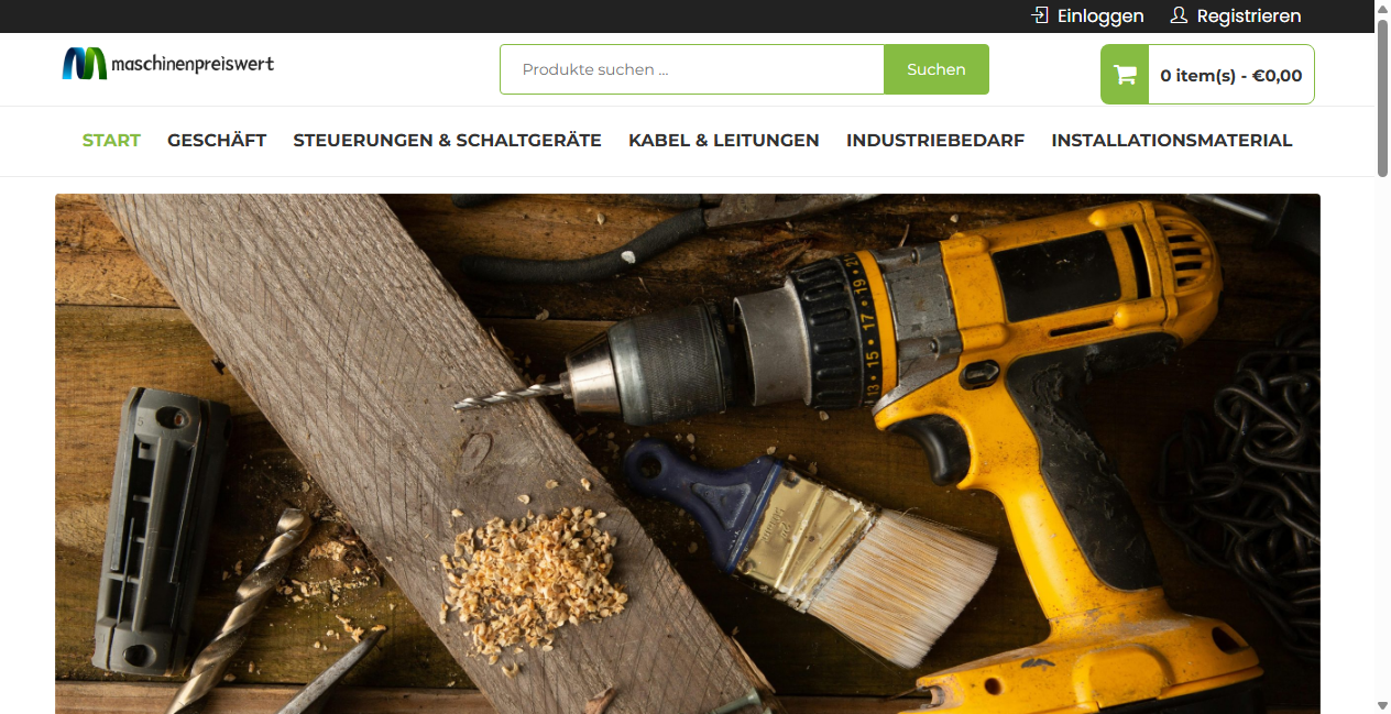 Screenshot von maschinenpreiswert.com