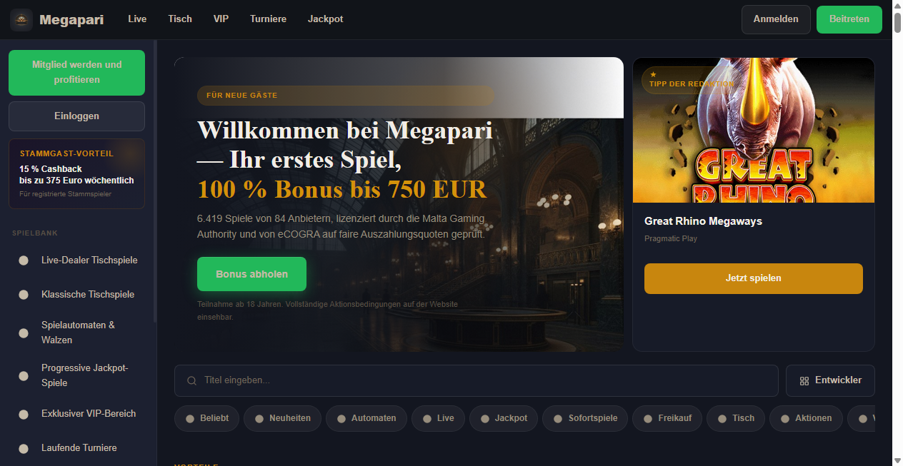 Bestätigte Warnung zu megapari-online.de (2026)