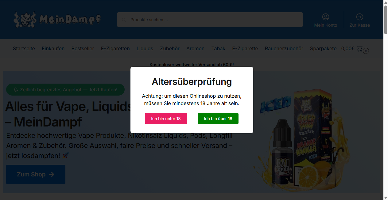 Fake Shop Warnung: meindampf.com (2026)