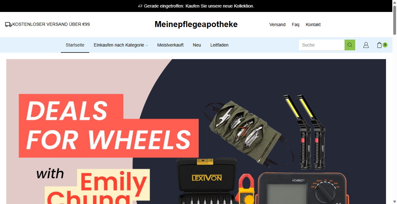 Screenshot von meinepflegeapotheke.de
