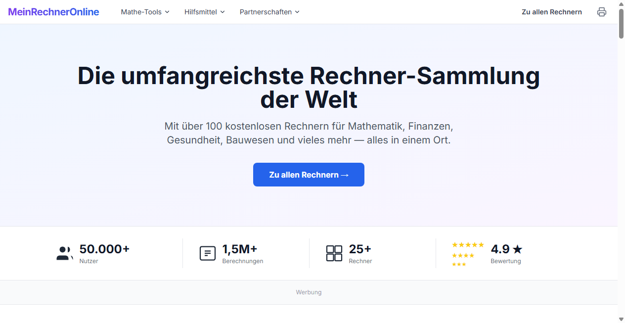 Screenshot von meinrechneronline.de