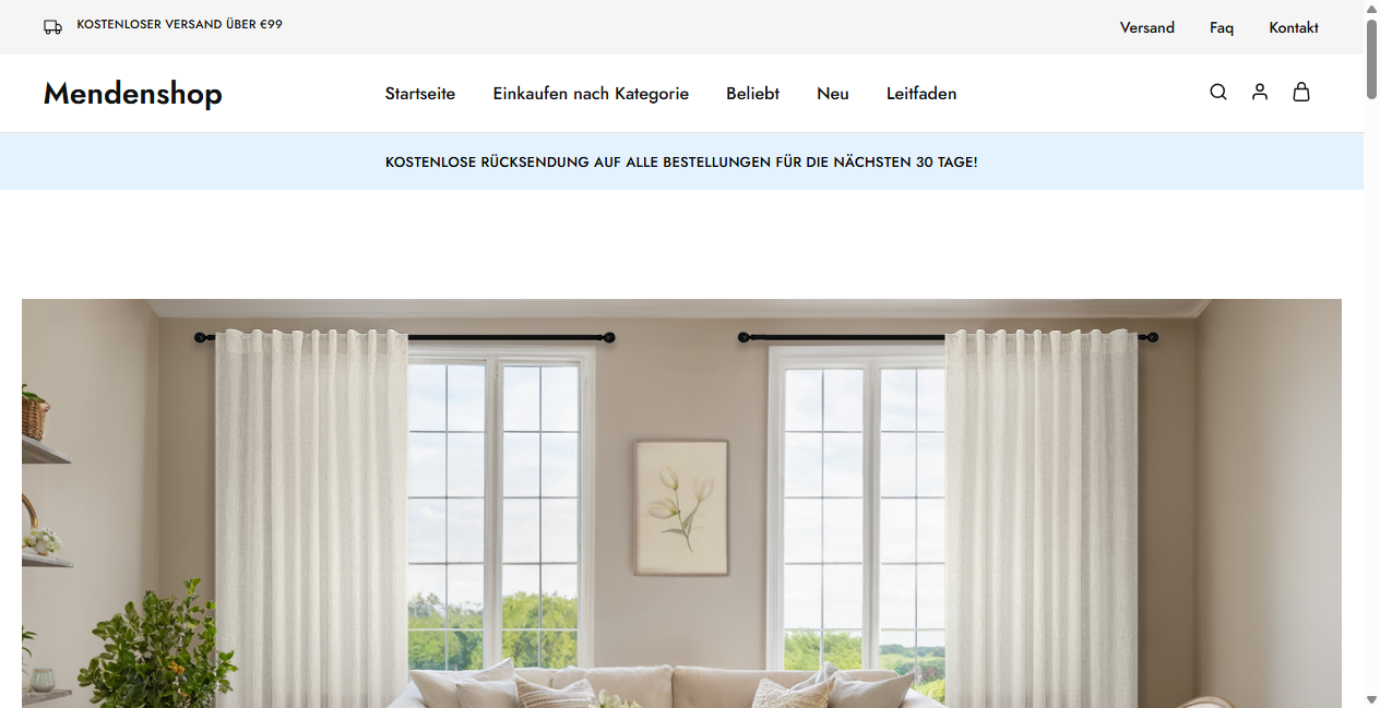Screenshot von mendenshop.de