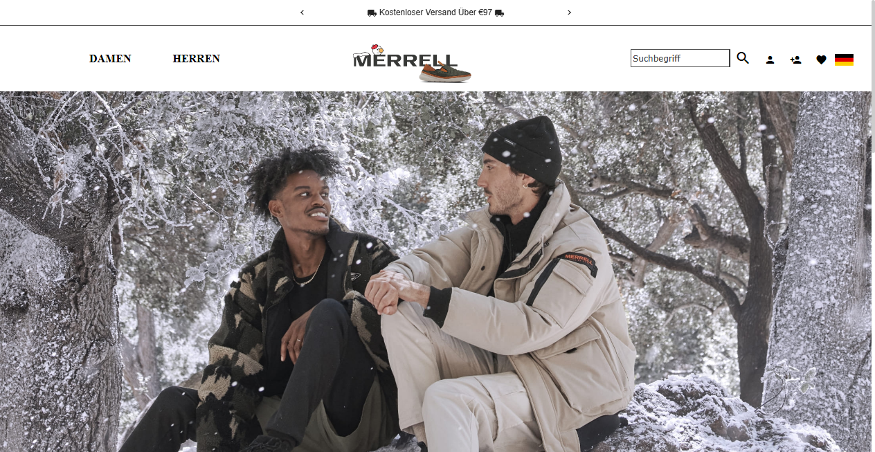 Screenshot von merrelloutletonline.de