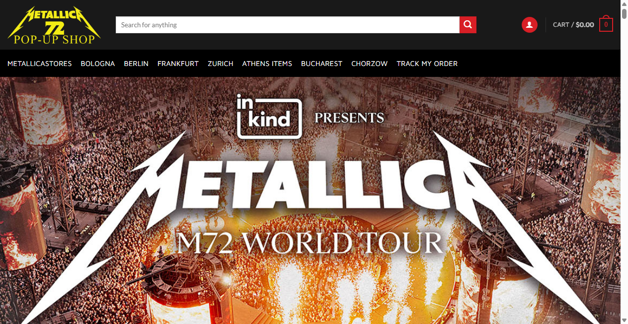 Screenshot von metallicastores.com