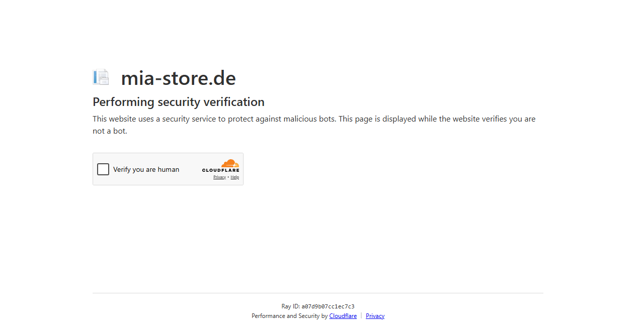 Screenshot von mia-store.de