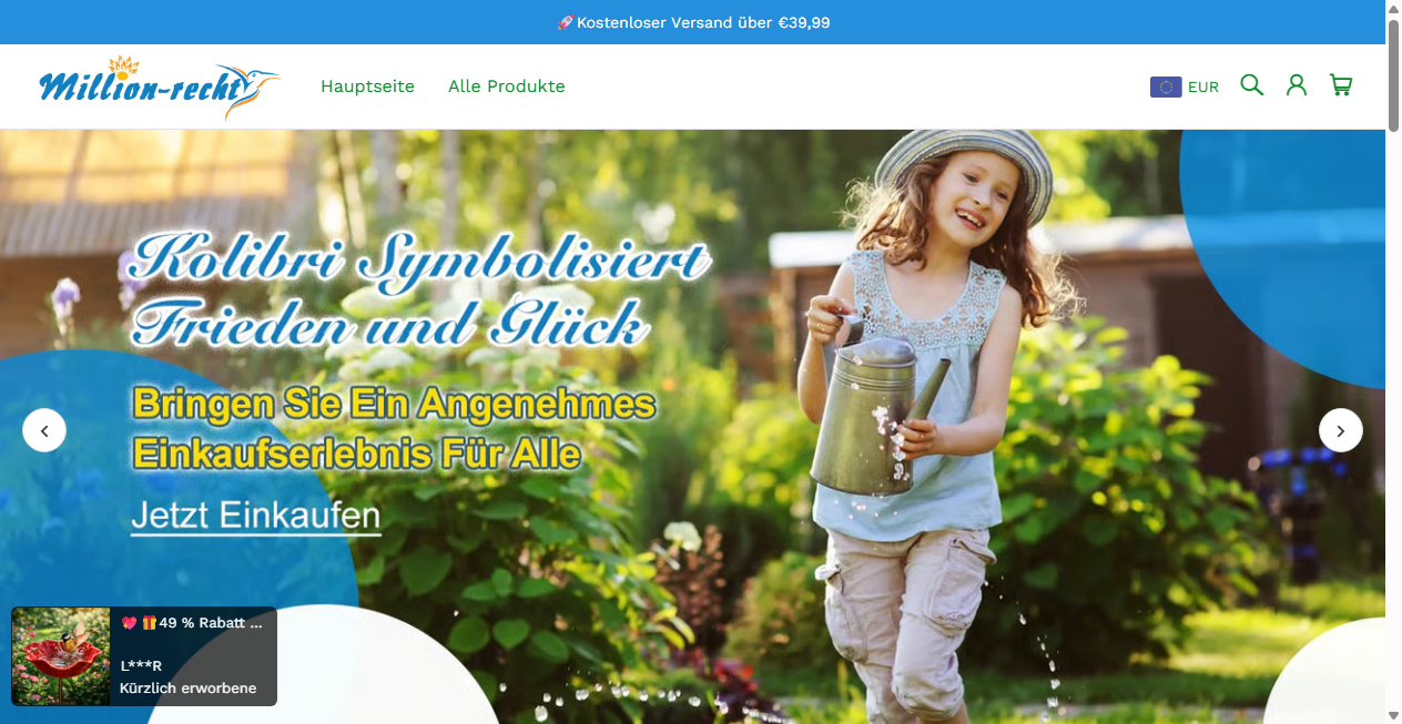 Fake Shop Warnung: million-recht.de (2026)